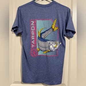 Ocean Advantage Tarpon Fishing Tee Blue Women’s Small Coastal Graphic Shirt